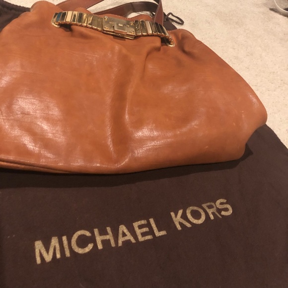 Michael Kors leather handbag with 24k gold details